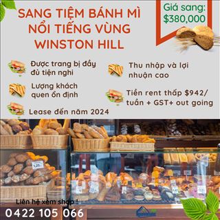 Sang lại tiệm bánh mỳ lợi nhuận cao, rent rẻ