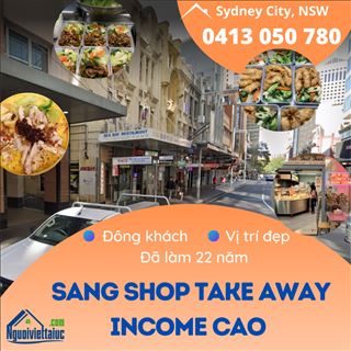 Sang lại shop take away ở city đông khách vùng Sydney City