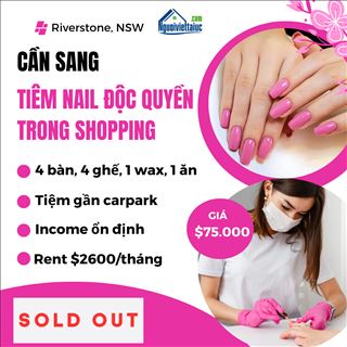 Sang lại nail độc quyền trong shopping, rent rất rẻ, dễ quản lý